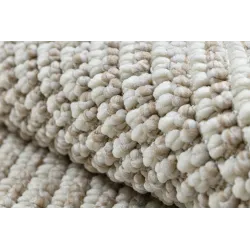 Teppich CASABLANCA LOOP rund weiß / beige Schlingflor, weich