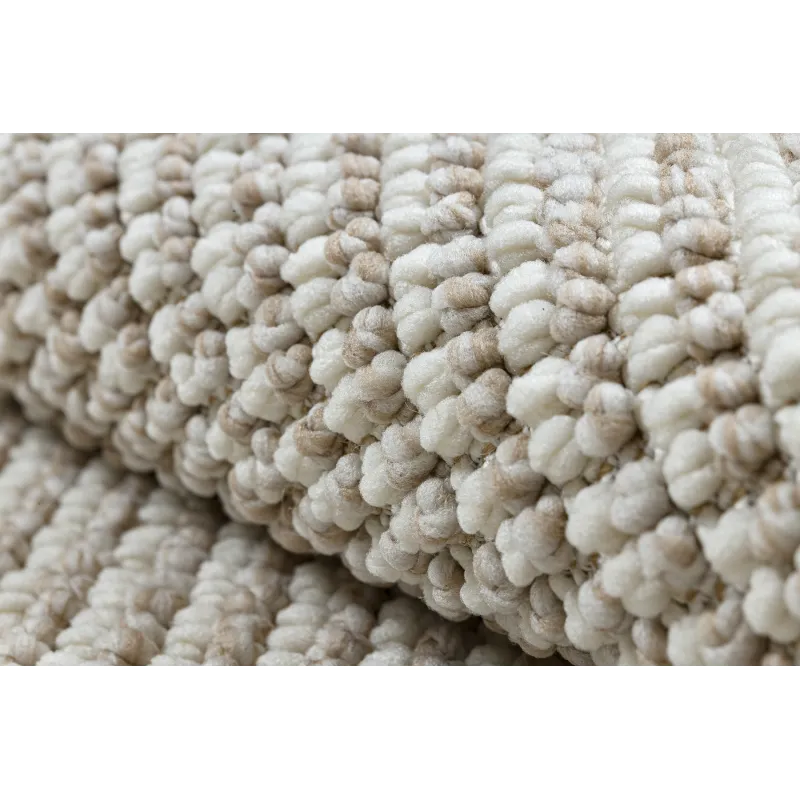 Teppich CASABLANCA LOOP rund weiß / beige Schlingflor, weich