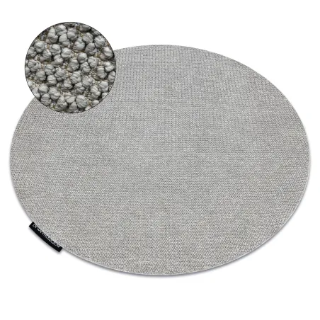 Teppich CASABLANCA LOOP rund hellgrau Schlingflor, weich