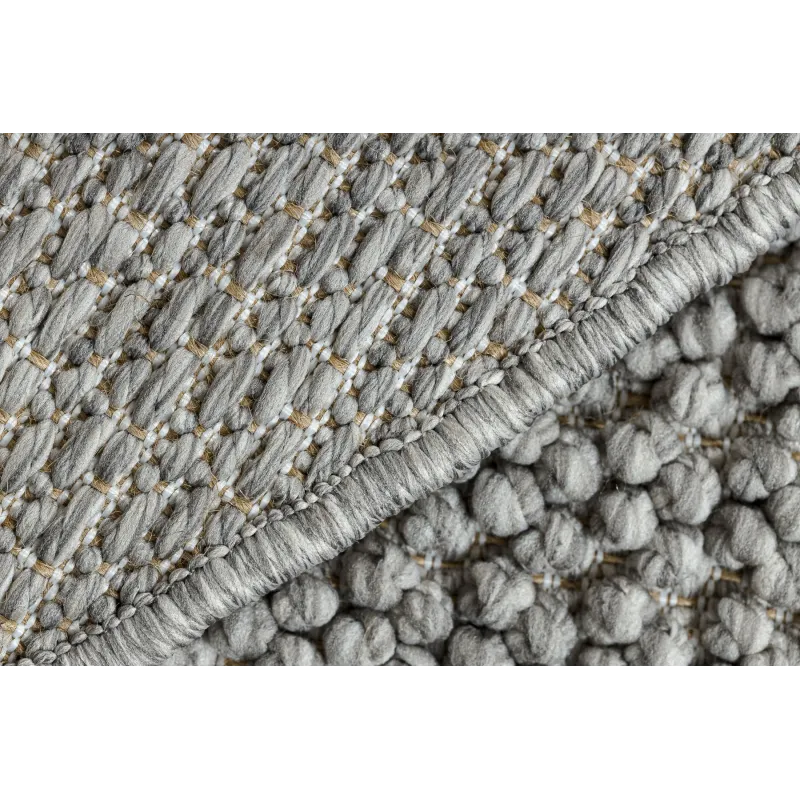 Teppich CASABLANCA LOOP rund hellgrau Schlingflor, weich