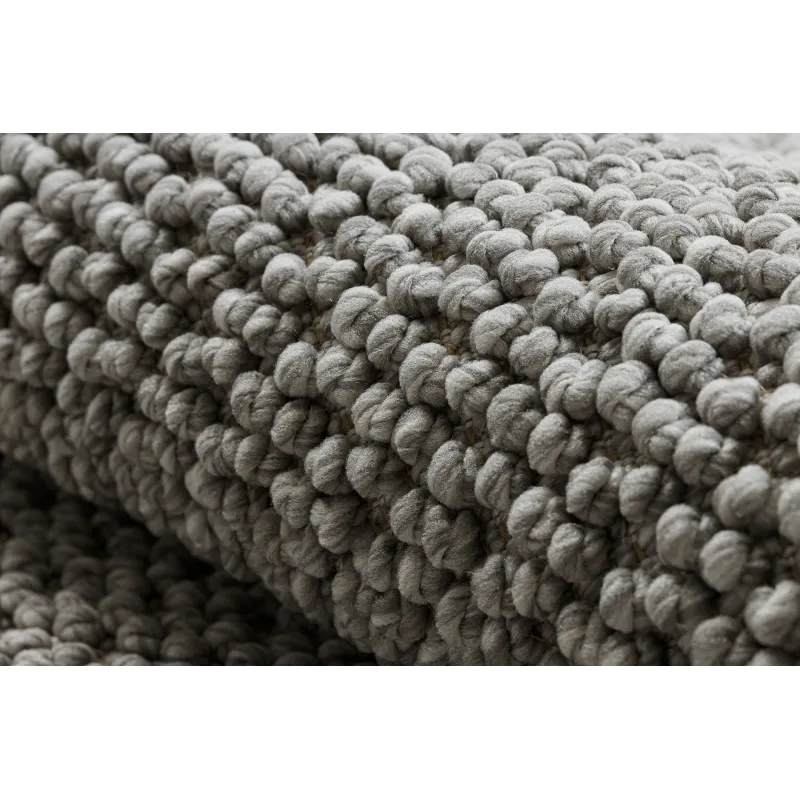 Teppich CASABLANCA LOOP rund hellgrau Schlingflor, weich