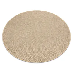 Teppich CASABLANCA LOOM rund beige Schlinge, weich, In- & Outdoor