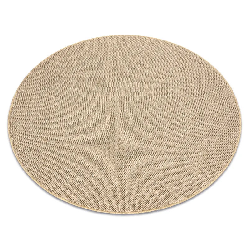 Beiger runder Teppich aus Polypropylen 80 cm, modernes Design