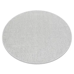 Teppich CASABLANCA LOOM rund silber Schlinge, weich, In- & Outdoor