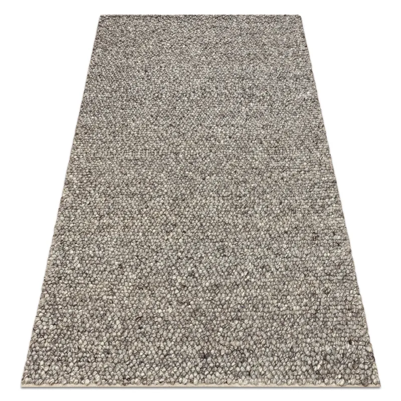 Wollteppich TAHAR 99005 Anthrazit - HANDGEWEBT Schlingflor, Melange
