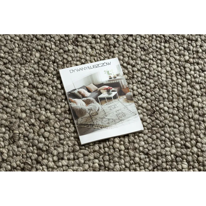 Wollteppich TAHAR 99005 Anthrazit - HANDGEWEBT Schlingflor, Melange