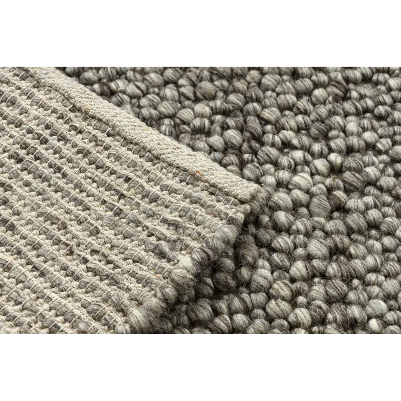 Wollteppich TAHAR 99005 Anthrazit - HANDGEWEBT Schlingflor, Melange