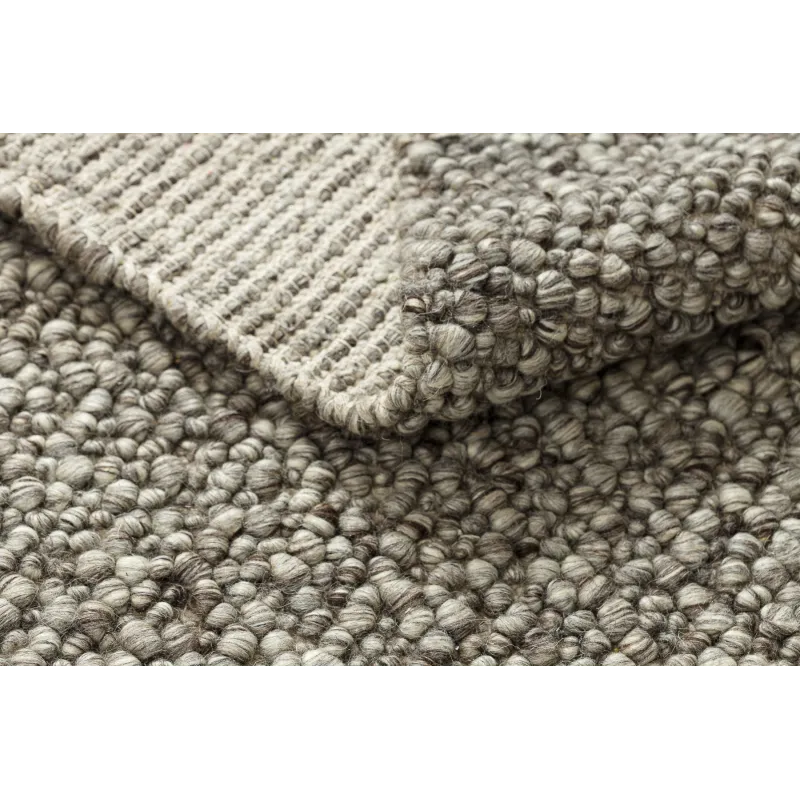 Wollteppich TAHAR 99005 Anthrazit - HANDGEWEBT Schlingflor, Melange