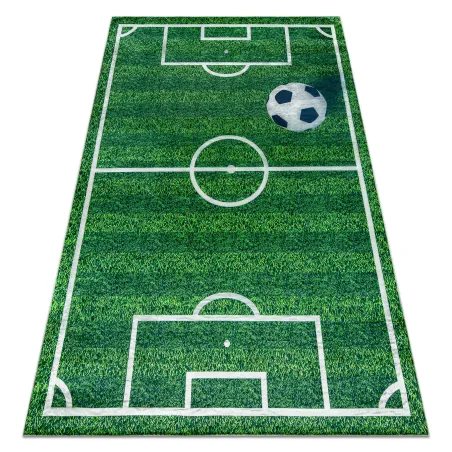 BAMBINO 51760 Kinderteppich in grün, rutschfest, Fußballmotiv für Kinder