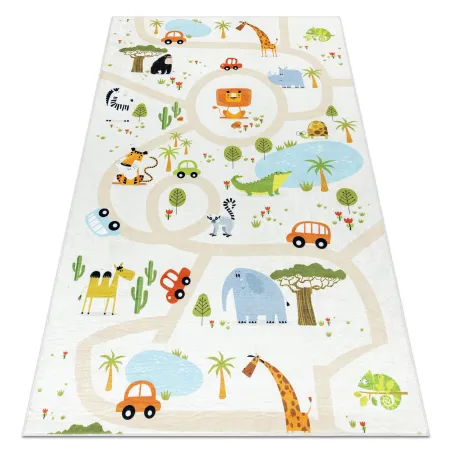 Waschteppich BAMBINO 1165 Zoo, rutschfest, beige, für Kinder - ZWEITKLASSIGES PRODUKT