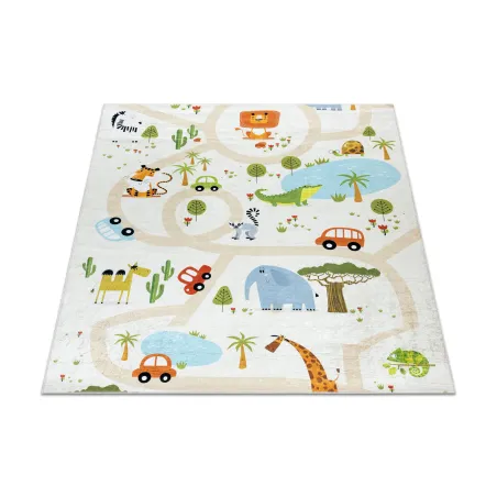 Kinderteppich BAMBINO 1165 Zoo, rutschfest in Beige, ideal für das Kinderzimmer