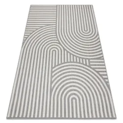 Teppich FLAT SISAL 49376637 Kreise Streifen grau/creme