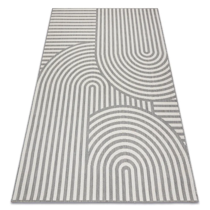 Sisal Teppich in Grau und Creme, perfekt für stilvolle Räume