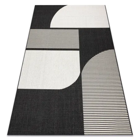 Sisal Teppich in creme und schwarz, modernes Design, Teppiche aus Sisal