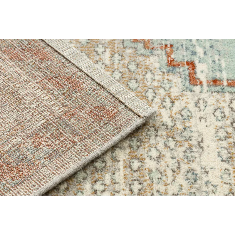 Teppich SOHO 477.11.LA100 Wollmischung OSTA - Boho, Rahmen natürliches Beige / Terrakotta