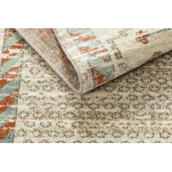 Teppich SOHO 477.11.LA100 Wollmischung OSTA - Boho, Rahmen natürliches Beige / Terrakotta