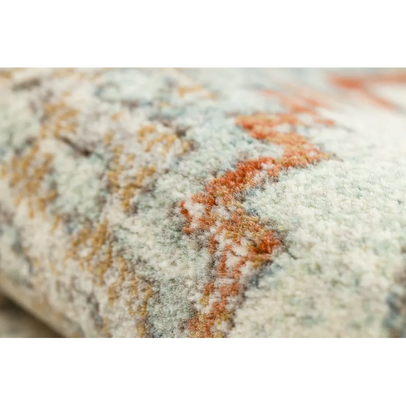 Teppich SOHO 477.11.LA100 Wollmischung OSTA - Boho, Rahmen natürliches Beige / Terrakotta