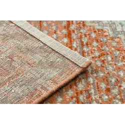 Teppich SOHO 477.11.LA000 Wollmischung OSTA - Boho, Rahmen natürliches Terrakotta / Grau