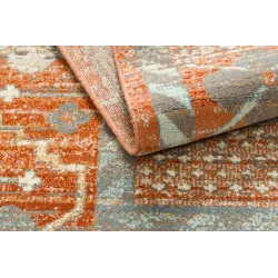 Teppich SOHO 477.11.LA000 Wollmischung OSTA - Boho, Rahmen natürliches Terrakotta / Grau