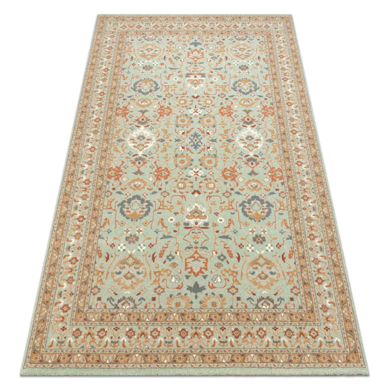 Teppich SOHO 477.26.LA400 Wollmischung OSTA - Ornament, Rahmen natürlich grün / beige