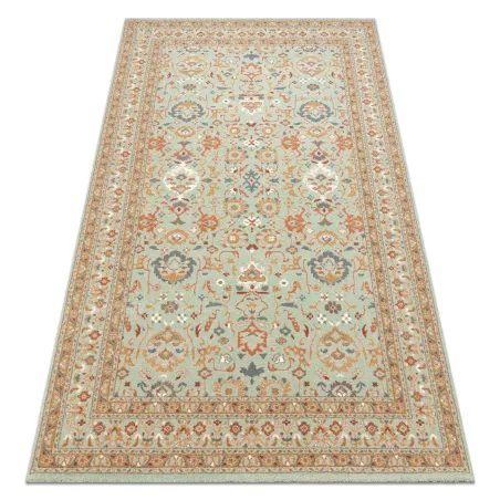 Teppich SOHO 477.26.LA400 Wollmischung OSTA - Ornament, Rahmen natürlich grün / beige