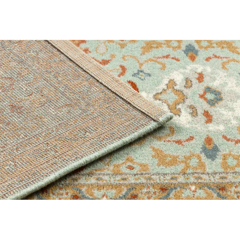 Teppich SOHO 477.26.LA400 Wollmischung OSTA - Ornament, Rahmen natürlich grün / beige