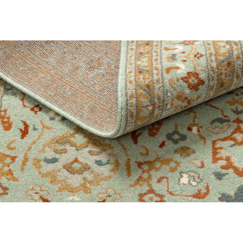 Teppich SOHO 477.26.LA400 Wollmischung OSTA - Ornament, Rahmen natürlich grün / beige