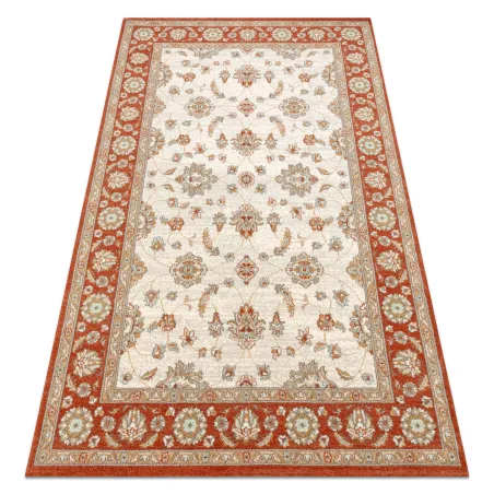 Teppich SOHO 477.15.LA103 Wollmischung OSTA - Ornament, Rahmen natürlich beige / terrakotta