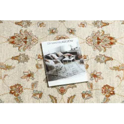 Teppich SOHO 477.15.LA103 Wollmischung OSTA - Ornament, Rahmen natürlich beige / terrakotta