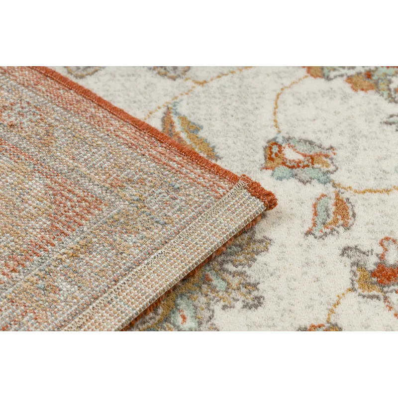 Teppich SOHO 477.15.LA103 Wollmischung OSTA - Ornament, Rahmen natürlich beige / terrakotta