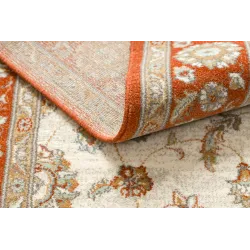 Teppich SOHO 477.15.LA103 Wollmischung OSTA - Ornament, Rahmen natürlich beige / terrakotta