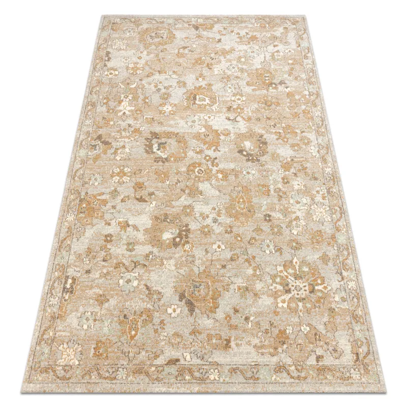 Teppich SOHO 477.22.LA115 Wollmischung OSTA - Ornament, Blüten natürliches Beige / Terrakotta
