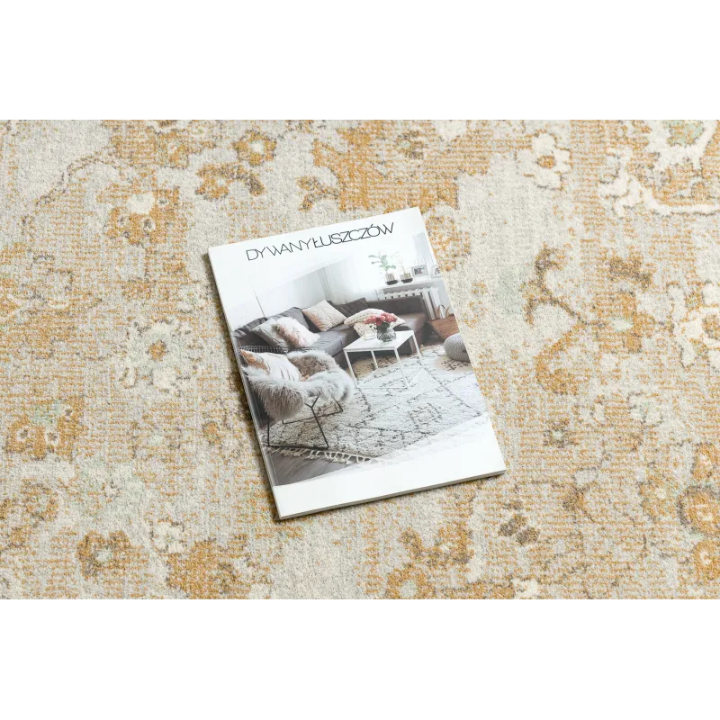 Teppich SOHO 477.22.LA115 Wollmischung OSTA - Ornament, Blüten natürliches Beige / Terrakotta