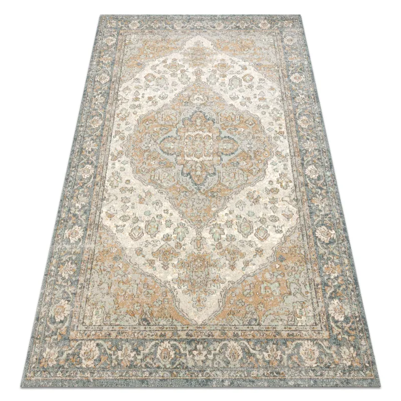 Teppich SOHO 477.01.LA113 Wollmischung OSTA - Ornament, Rosette natürliches Grün / Beige