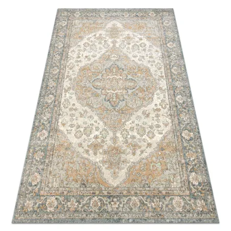 Teppich SOHO 477.01.LA113 Wollmischung OSTA - Ornament, Rosette natürliches Grün / Beige