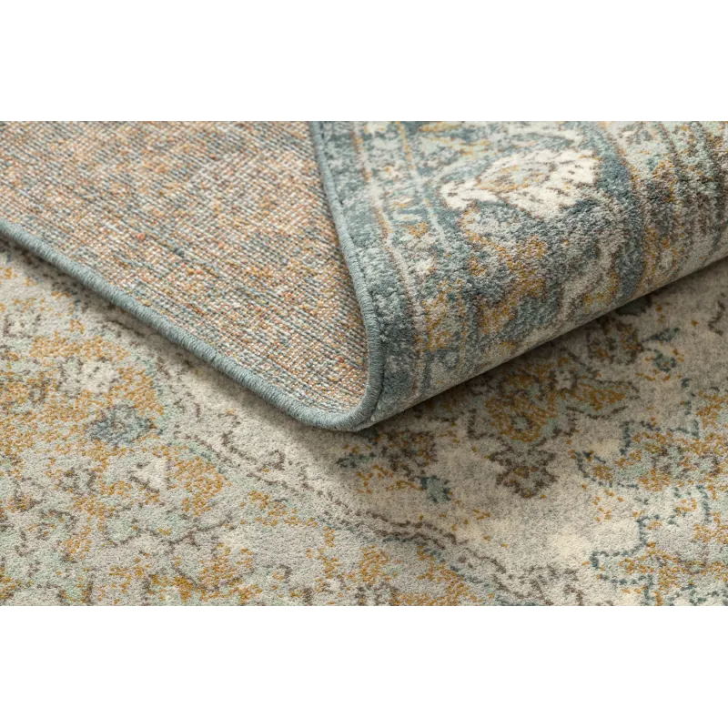 Teppich SOHO 477.01.LA113 Wollmischung OSTA - Ornament, Rosette natürliches Grün / Beige