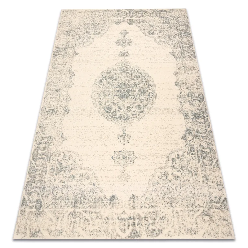 Teppich ABBY 486.24.LA100 Wollmischung OSTA - Ornament, Rahmen klassisch Beige / Blau