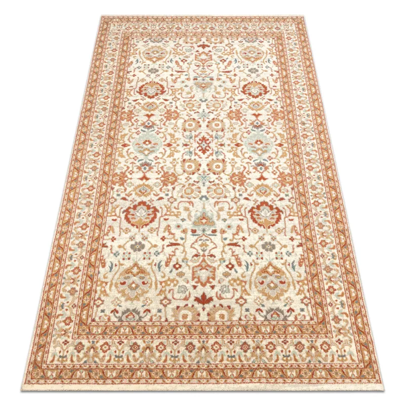 Teppich SOHO 477.26.LA100 Wollmischung OSTA - Ornament, Rahmen Natur Beige / Terrakotta
