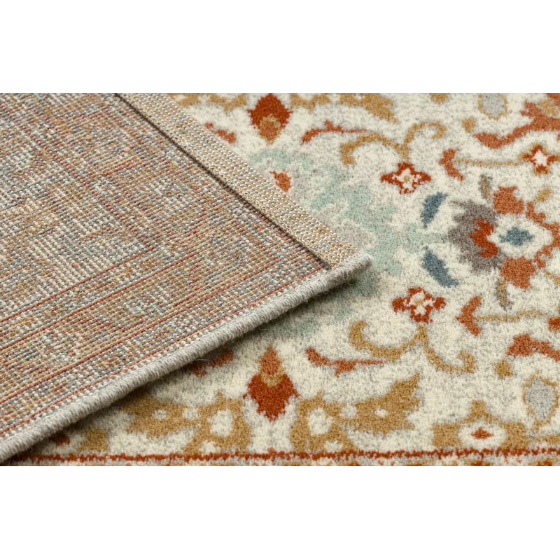 Teppich SOHO 477.26.LA100 Wollmischung OSTA - Ornament, Rahmen Natur Beige / Terrakotta