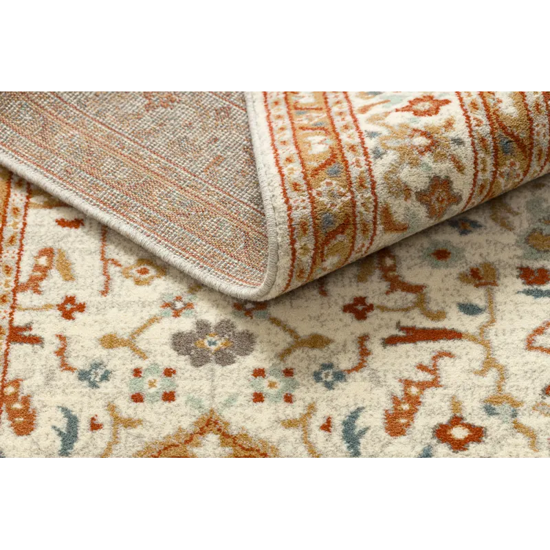 Teppich SOHO 477.26.LA100 Wollmischung OSTA - Ornament, Rahmen Natur Beige / Terrakotta