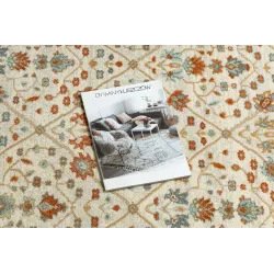 Teppich SOHO 477.27.LA101 Wolle OSTA - Blumen, Rahmen natur beige / terrakotta