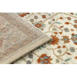 Teppich SOHO 477.27.LA101 Wolle OSTA - Blumen, Rahmen natur beige / terrakotta