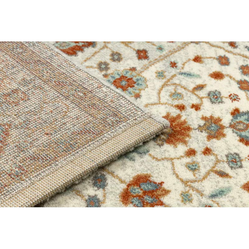 Teppich SOHO 477.27.LA101 Wolle OSTA - Blumen, Rahmen natur beige / terrakotta