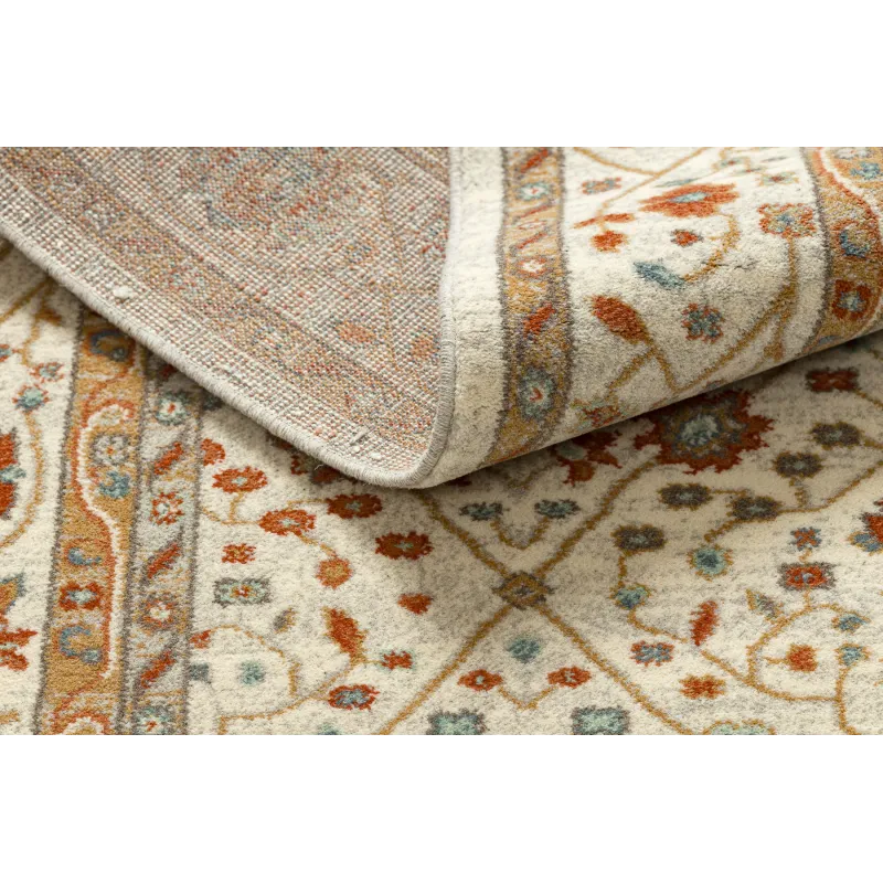 Teppich SOHO 477.27.LA101 Wolle OSTA - Blumen, Rahmen natur beige / terrakotta