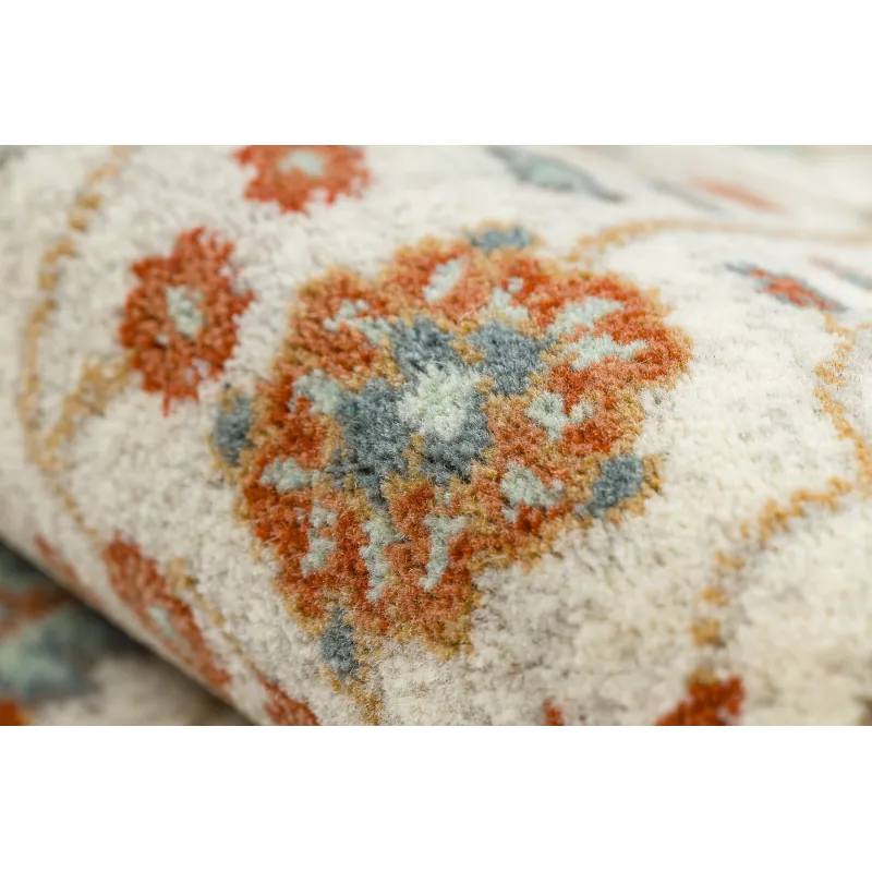 Teppich SOHO 477.27.LA101 Wolle OSTA - Blumen, Rahmen natur beige / terrakotta