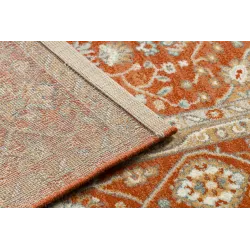 Teppich SOHO 477.27.LA301 Wolle OSTA - Rauten, Rahmen geometrisch natur terrakotta / beige