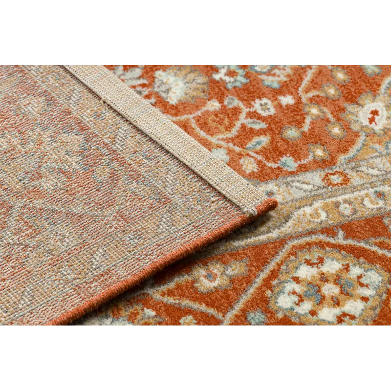 Teppich SOHO 477.27.LA301 Wolle OSTA - Rauten, Rahmen geometrisch natur terrakotta / beige