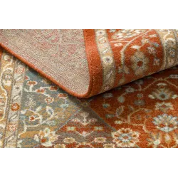 Teppich SOHO 477.27.LA301 Wolle OSTA - Rauten, Rahmen geometrisch natur terrakotta / beige