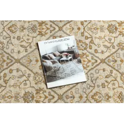 Teppich SOHO 477.27.LA100 Wollwebteppich OSTA - Rauten, Rahmen geometrisch natur beige