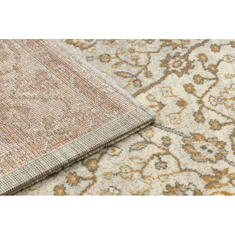 Teppich SOHO 477.27.LA100 Wollwebteppich OSTA - Rauten, Rahmen geometrisch natur beige